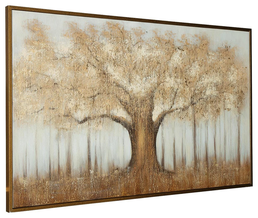 Signature Design Brown/Gray/Gold Finish Wall Art