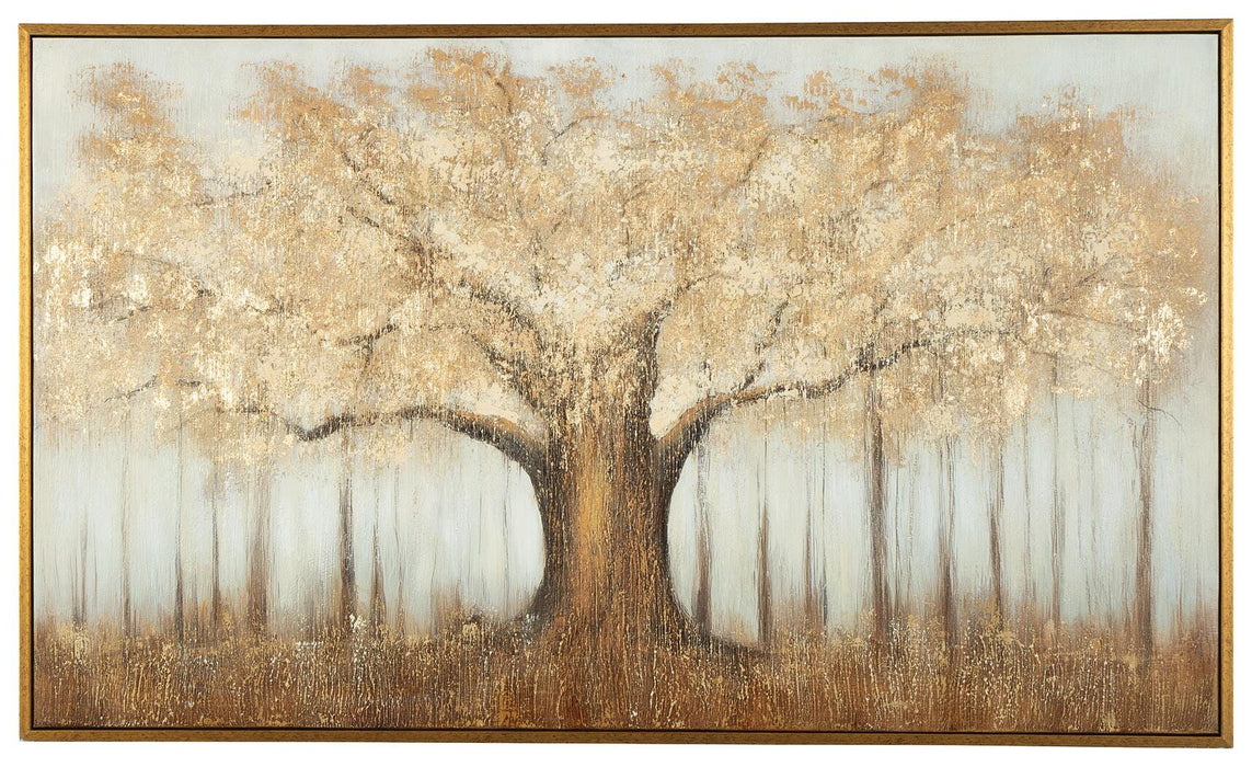 Signature Design Brown/Gray/Gold Finish Wall Art
