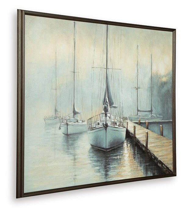 Signature Design Blue/White/Brown Wall Art