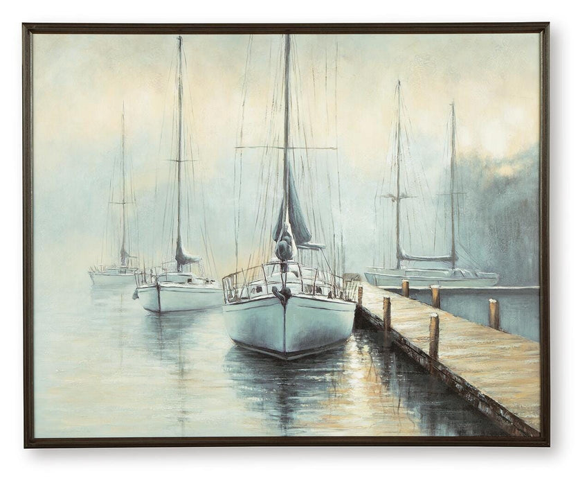 Signature Design Blue/White/Brown Wall Art