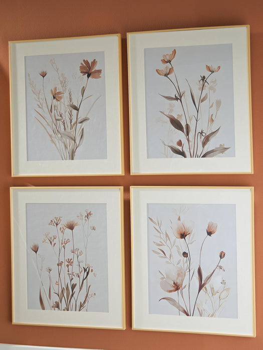 Signature Design Beige/Gray/Blush Wall Art Set (4/CN)