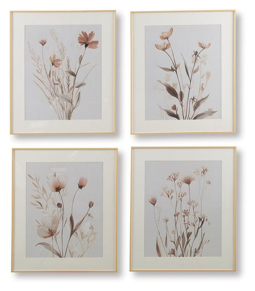Signature Design Beige/Gray/Blush Wall Art Set (4/CN)