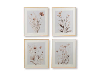 Signature Design Beige/Gray/Blush Wall Art Set (4/CN)