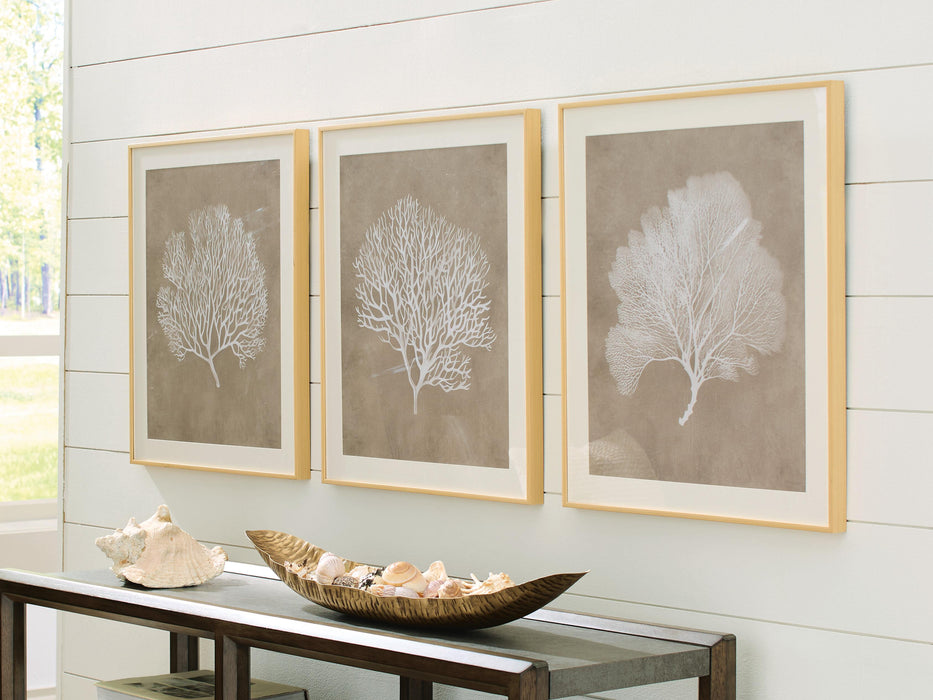 Signature Design Taupe/White Wall Art Set (3/CN)