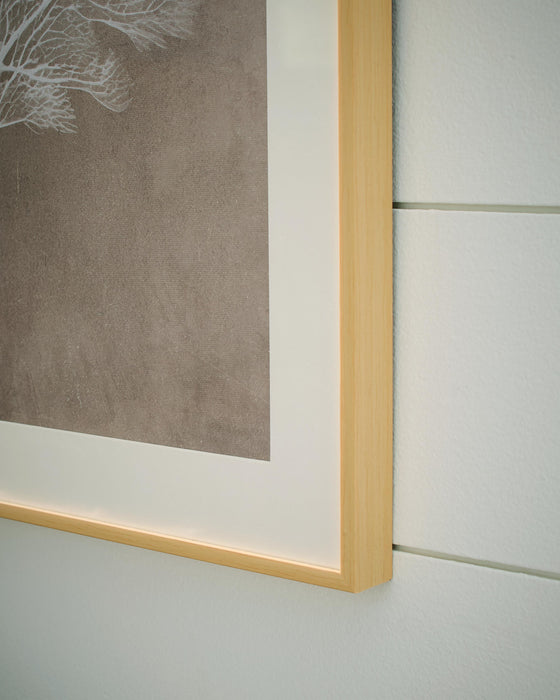 Signature Design Taupe/White Wall Art Set (3/CN)