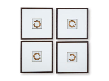 Signature Design White/Gold Finish Wall Art Set (4/CN)