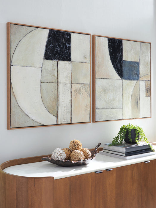 Signature Design Tan/Taupe/Black Wall Art Set (2/CN)