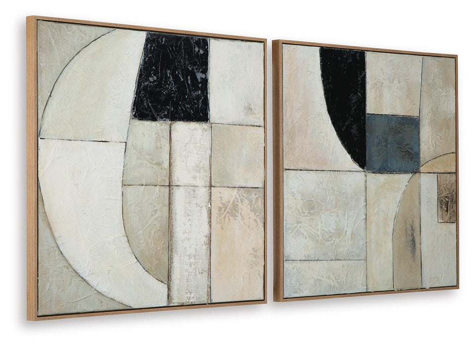 Signature Design Tan/Taupe/Black Wall Art Set (2/CN)