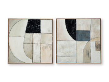 Signature Design Tan/Taupe/Black Wall Art Set (2/CN)