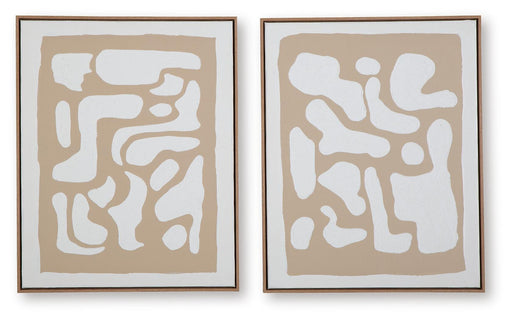 Signature Design Beige/White Wall Art Set (2/CN)