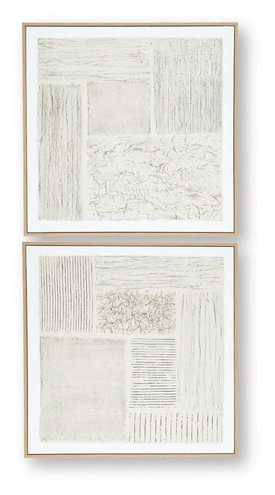 Signature Design Beige/Black/White Wall Art Set (2/CN)