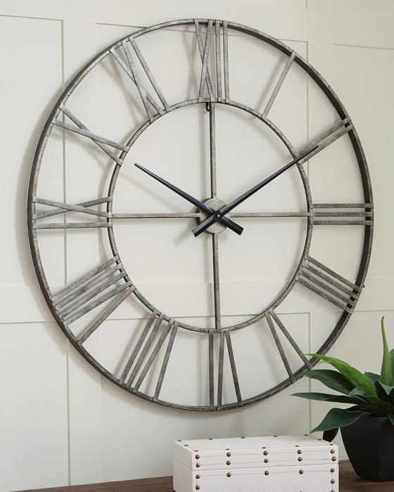 Signature Design Antique Silver Wall Clock