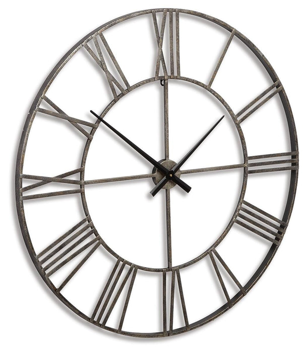 Signature Design Antique Silver Wall Clock