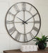 Signature Design Antique Silver Wall Clock