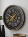 Signature Design Black/Gold Finish Wall Clock
