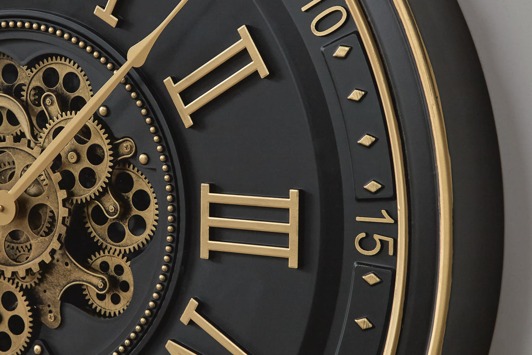 Signature Design Black/Gold Finish Wall Clock