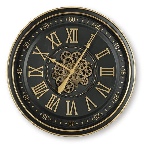 Signature Design Black/Gold Finish Wall Clock