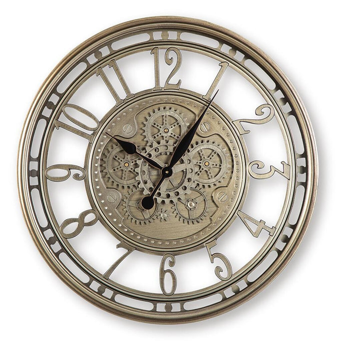 Signature Design Champagne Finish Wall Clock