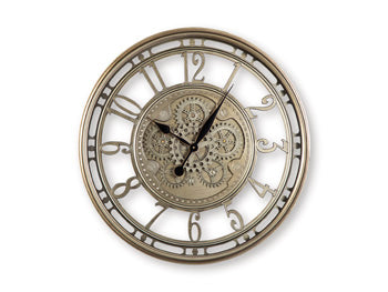Signature Design Champagne Finish Wall Clock