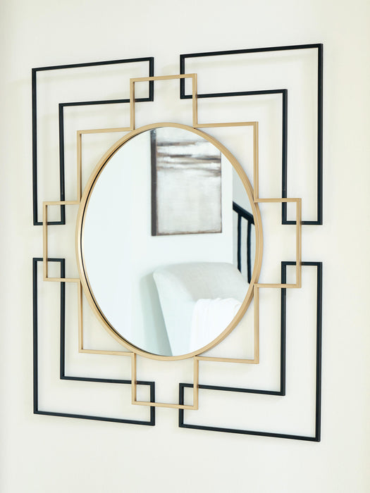 Signature Design Black/Gold Finish Accent Mirror