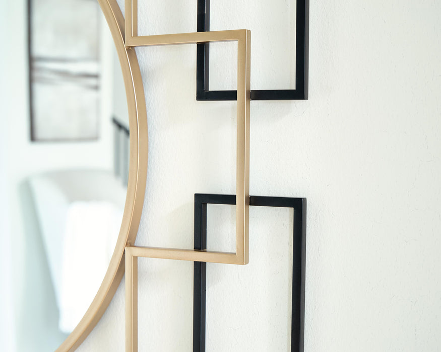 Signature Design Black/Gold Finish Accent Mirror