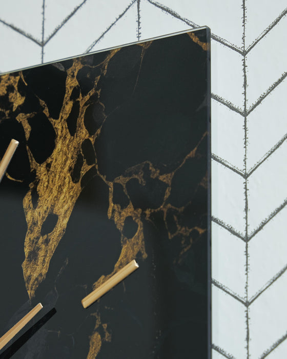 Signature Design Black/Gold Finish Wall Clock