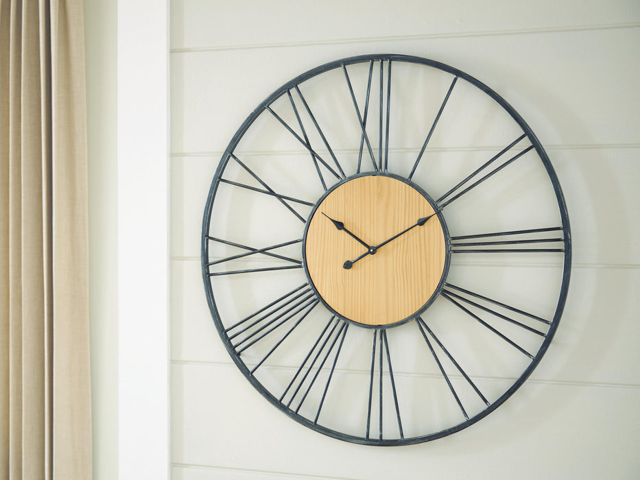 Signature Design Black/Natural Wall Clock