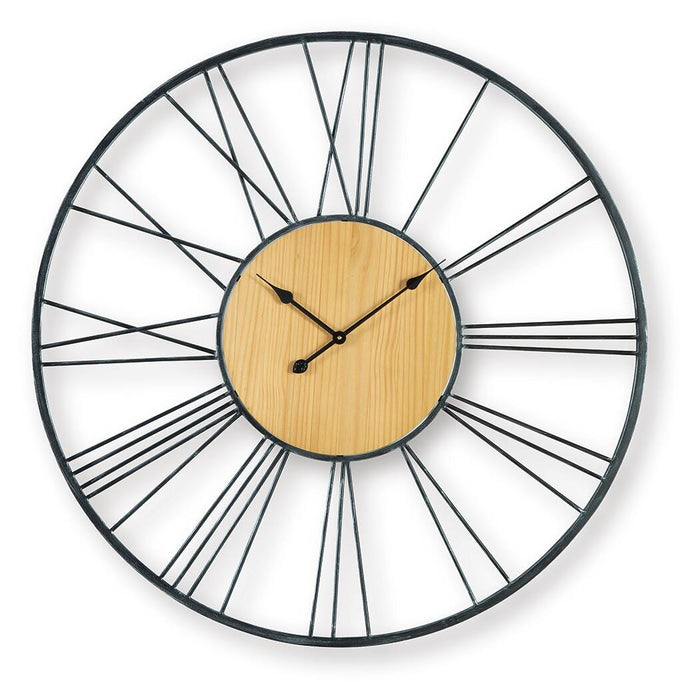 Signature Design Black/Natural Wall Clock