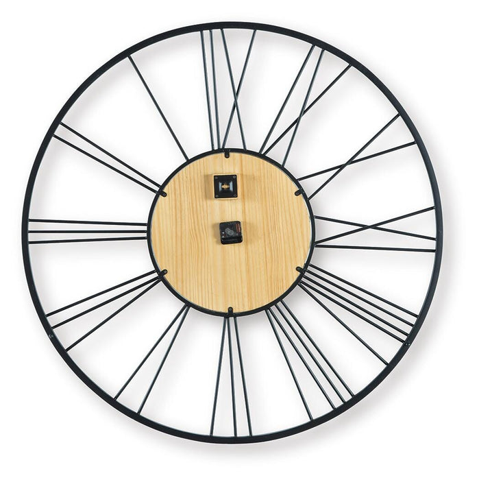 Signature Design Black/Natural Wall Clock