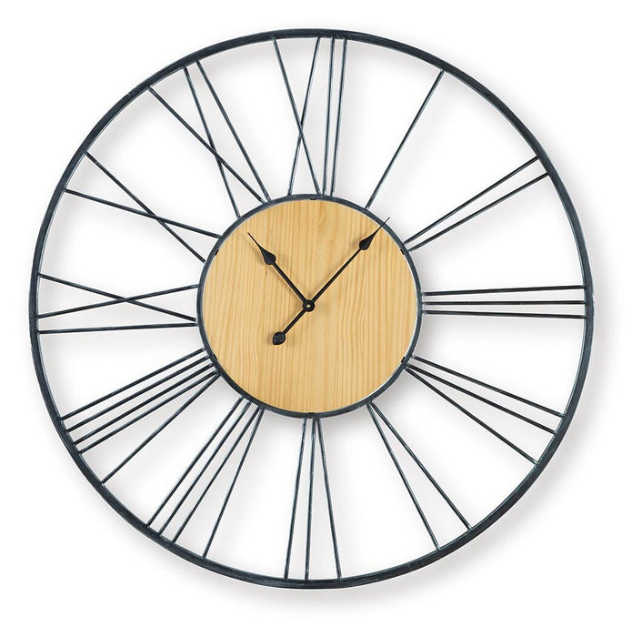 Signature Design Black/Natural Wall Clock