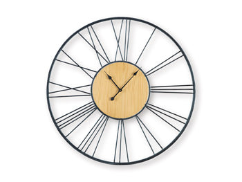 Signature Design Black/Natural Wall Clock