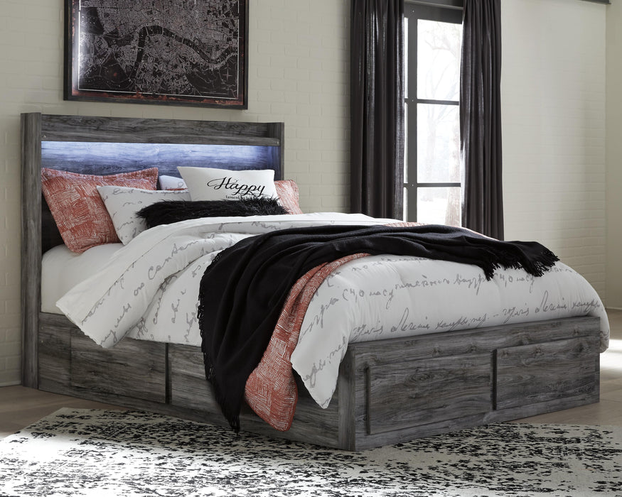 Queen Panel Bed with 4 Storage Drawers