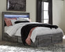Queen Panel Bed with 6 Storage Drawers