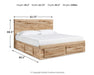 Queen Panel Storage Bed with 2 Under Bed Storage Drawers