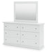 Signature Design White Dresser and Mirror