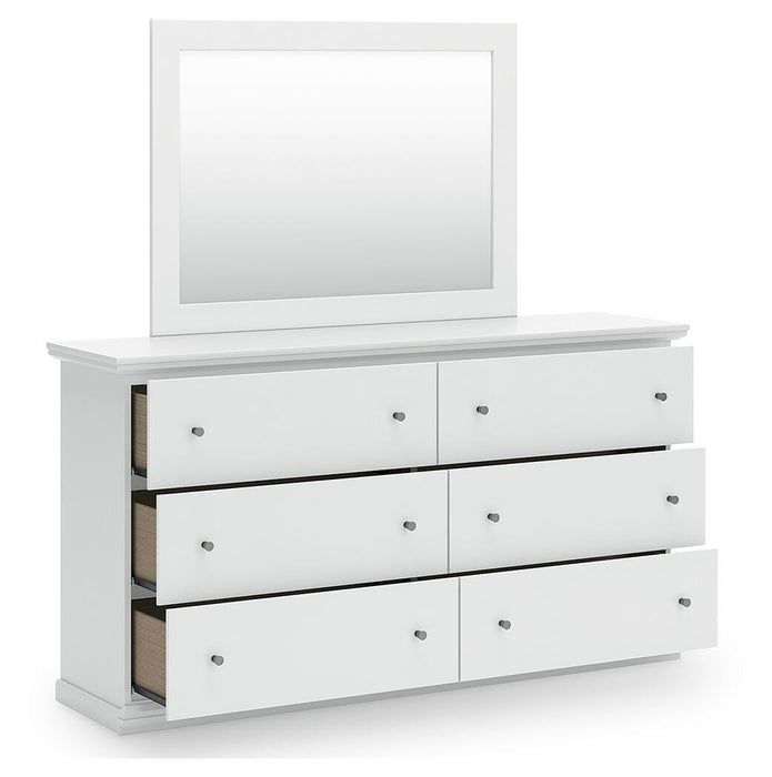 Signature Design White Dresser and Mirror