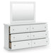 Signature Design White Dresser and Mirror