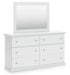 Signature Design White Dresser and Mirror