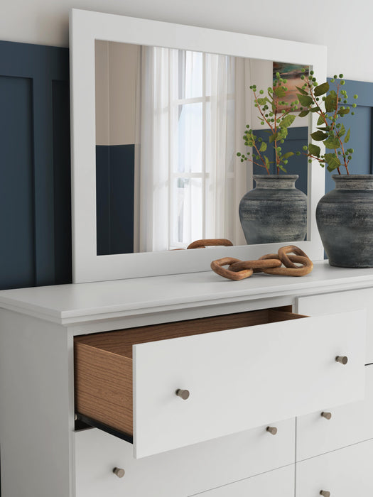 Signature Design White Dresser and Mirror