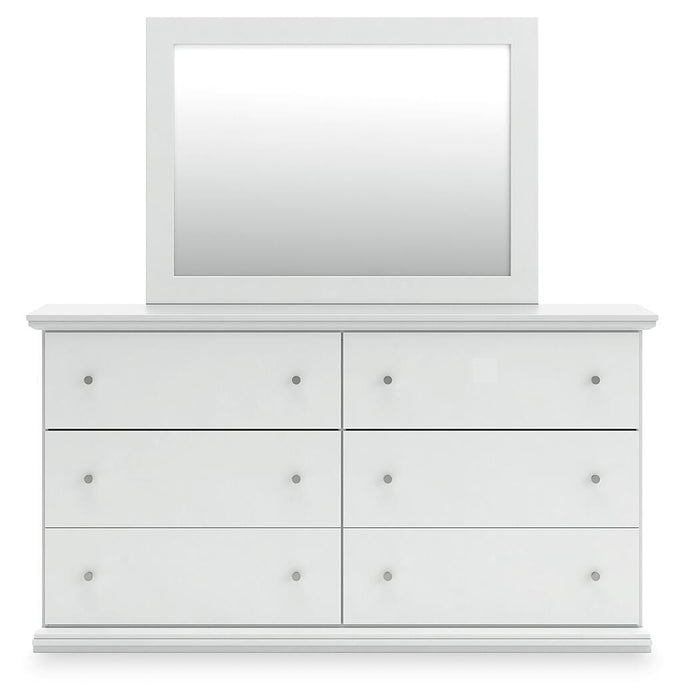 Signature Design White Dresser and Mirror