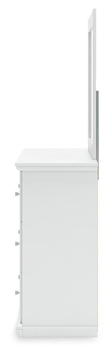Signature Design White Dresser and Mirror
