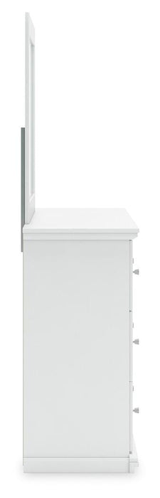 Signature Design White Dresser and Mirror