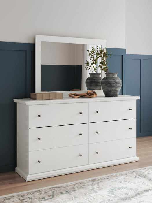 Signature Design White Dresser and Mirror