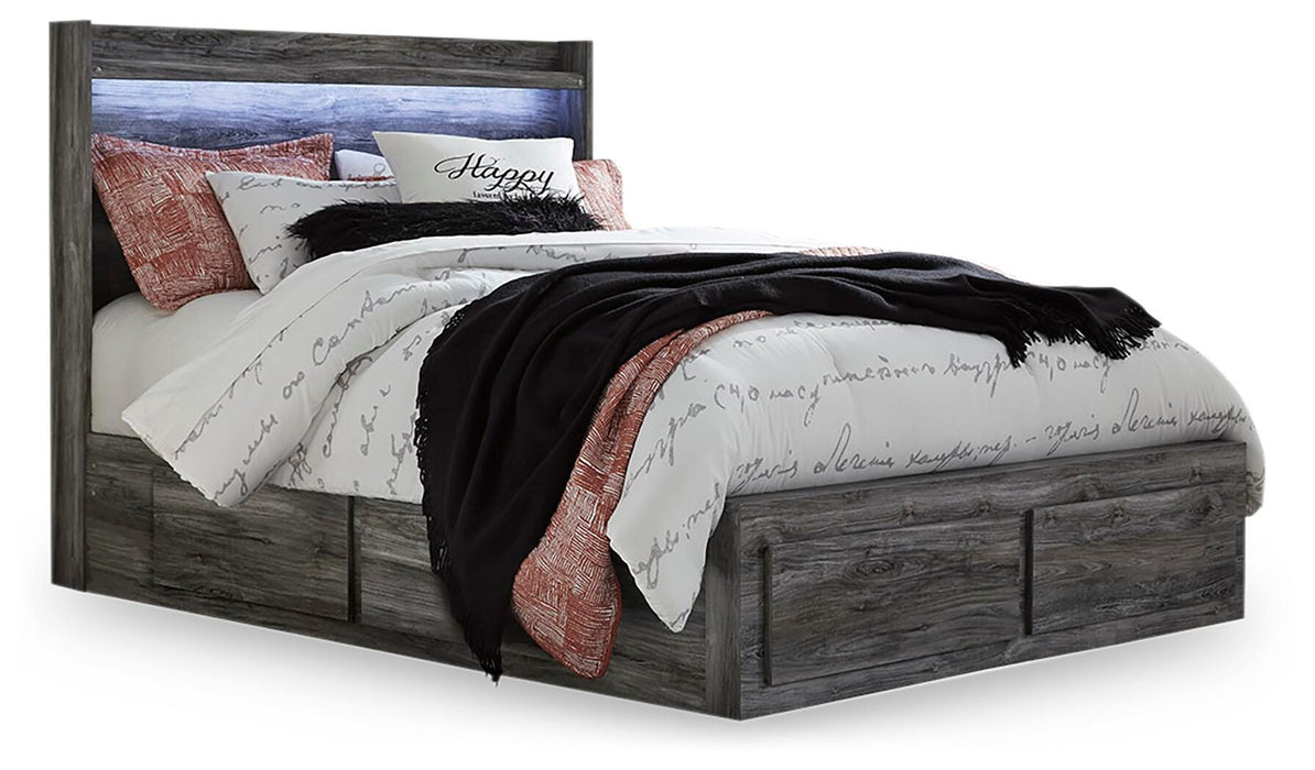 Queen Panel Bed with 6 Storage Drawers