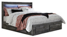 King Panel Bed with 4 Storage Drawers