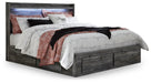 King Panel Bed with 4 Storage Drawers