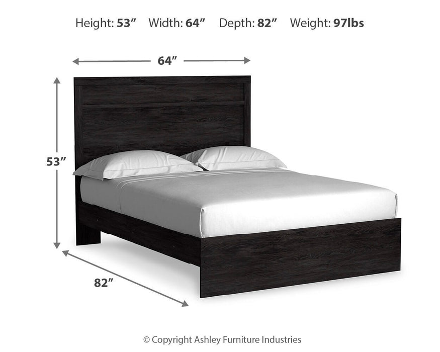 Signature Design Charcoal Queen Panel Bed