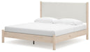 Signature Design Two-tone King Upholstered Panel Bed