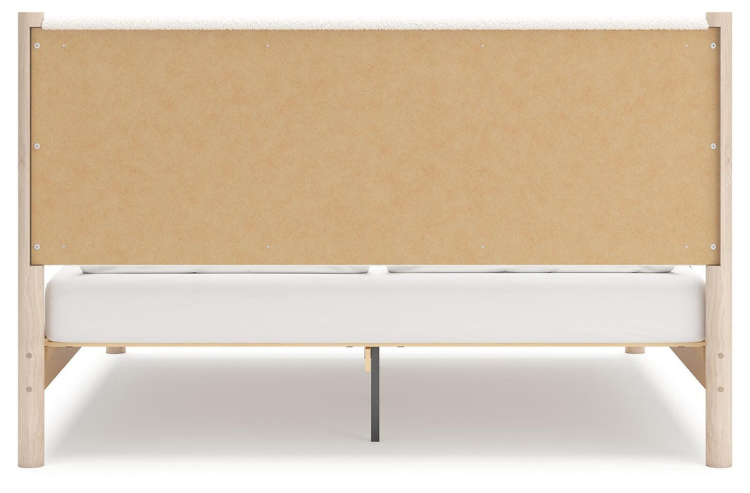Signature Design Two-tone King Upholstered Panel Bed