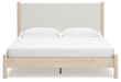 Signature Design Two-tone King Upholstered Panel Bed